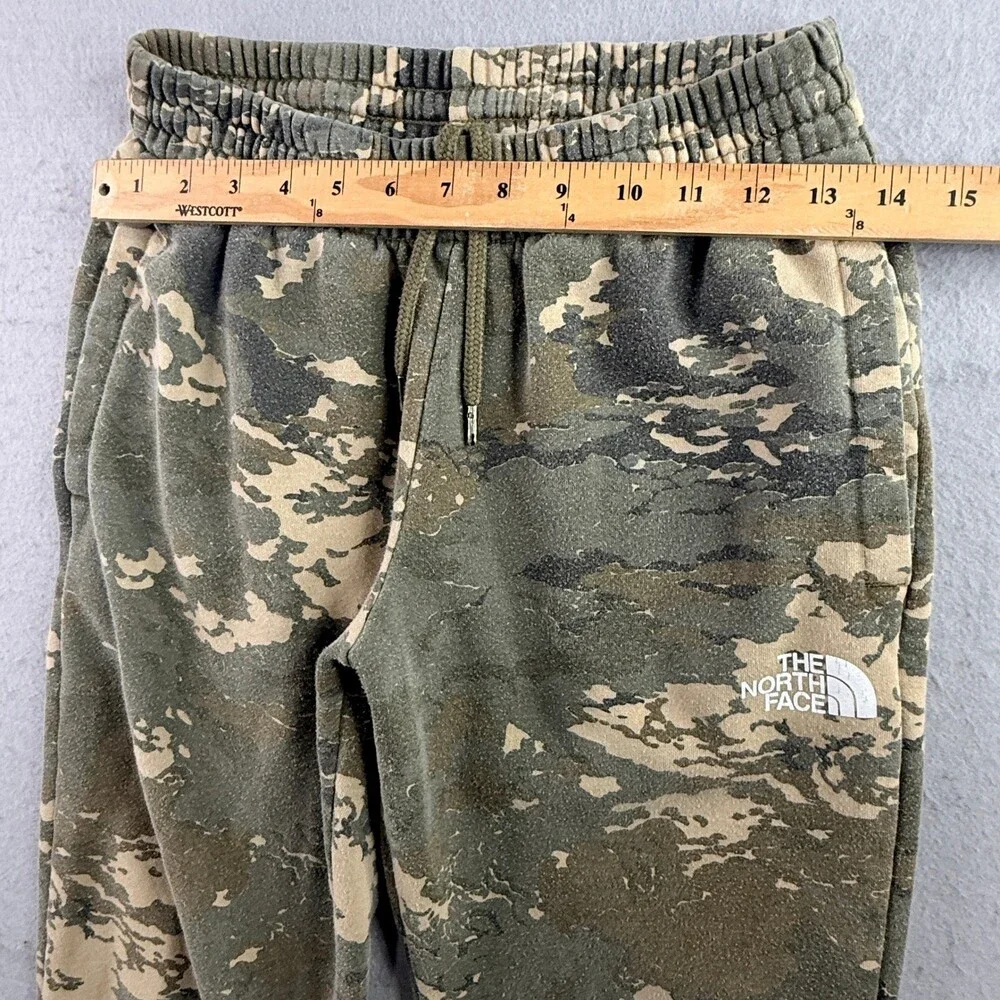 The North Face Mens Small Camo Fleece Joggers Green Camouflage Sweatpants